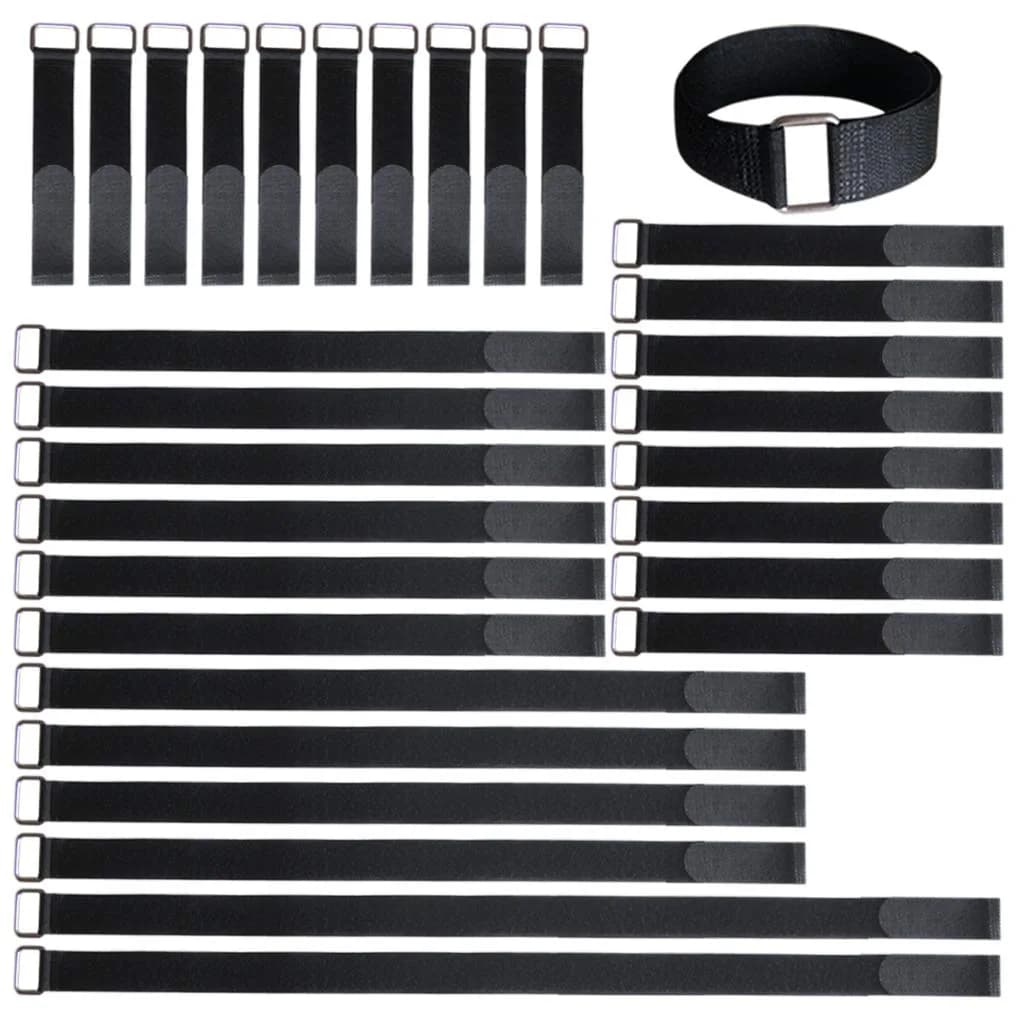 VIGAER 8"12"18"24"30" Hook and Loop Cable Straps | Reusable Nylon Securing Straps with Buckle