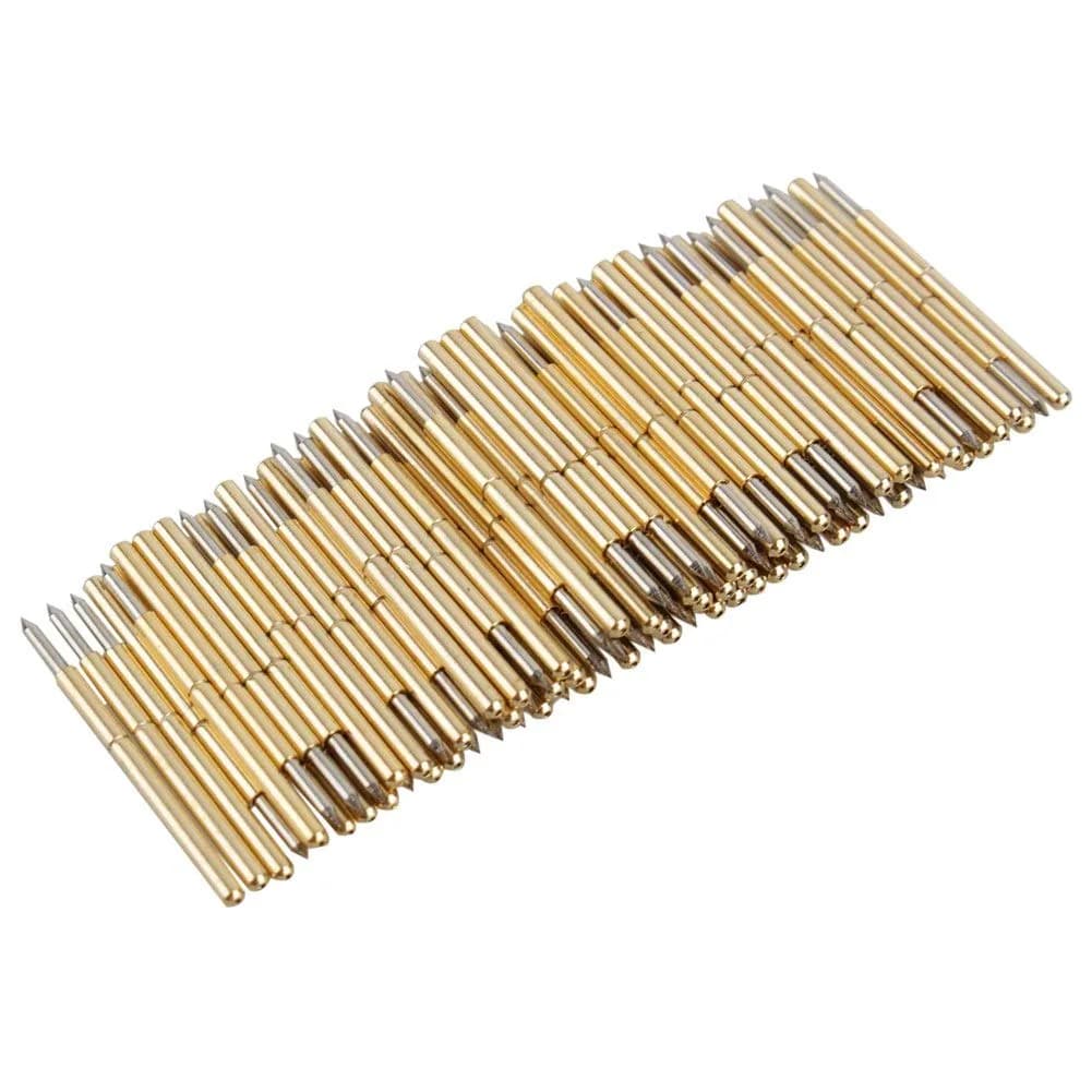 Keenso Pogo Pins 100pcs Spring Test Probe Round 1.02mm PCB Testing Pin | Durable Conical Head for Electrical Testing