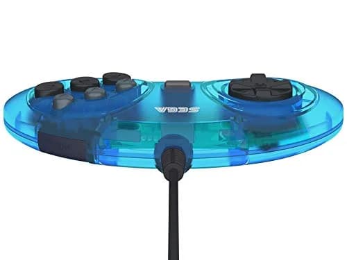 Retro-Bit SEGA Genesis 6-Button Wired USB Controller (Clear Blue) | Officially Licensed PC Gaming Controller thumbnail 8