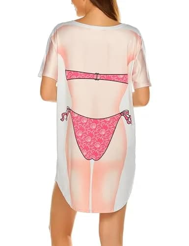 Ekouaer Bikini T Shirt Bathing Suit Bikini Body Cover-Up | Soft Breathable Summer Beachwear thumbnail 5
