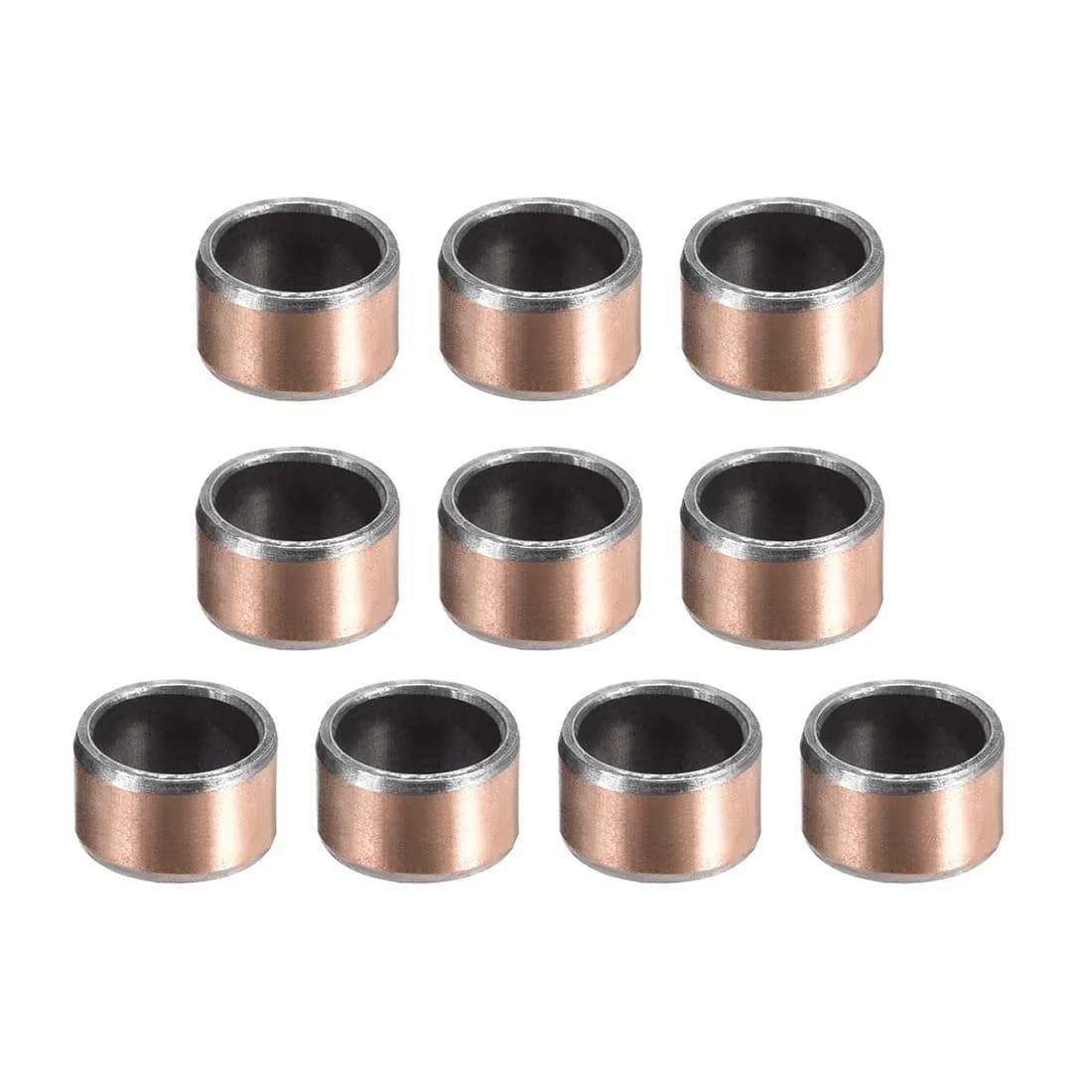 uxcell Sleeve Bearing 8mm Bore x 10mm OD x 6mm Length Plain Bearings Wrapped Oilless Bushings 10 Pack | Self-Lubricating for Sliding Movements — 8x10x6mm