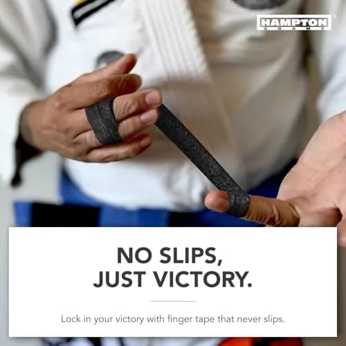 Hampton Adams Pro Finger Tape Black 8 Rolls | Non-Slip Grip for BJJ, Climbing & Sports thumbnail 6