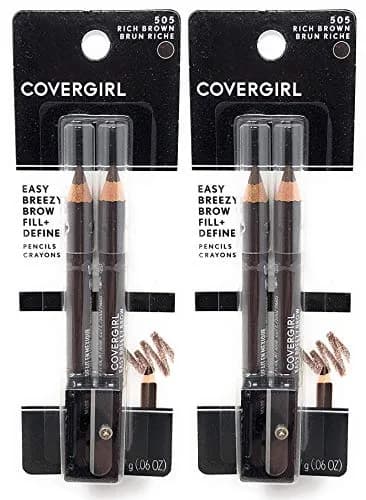 CoverGirl Brow & Eye Makers Brow Shaper & Eyeliner, Midnight Brown 505.06 oz | Soft, Blendable Pencils, Water Resistant, Pack of 2 thumbnail 1