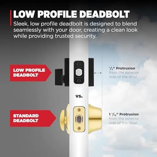 Kwikset San Clemente Entry Handleset with Deadbolt, Matte Black, Reversible Lever | BHMA Grade 1 Certified Security thumbnail 4