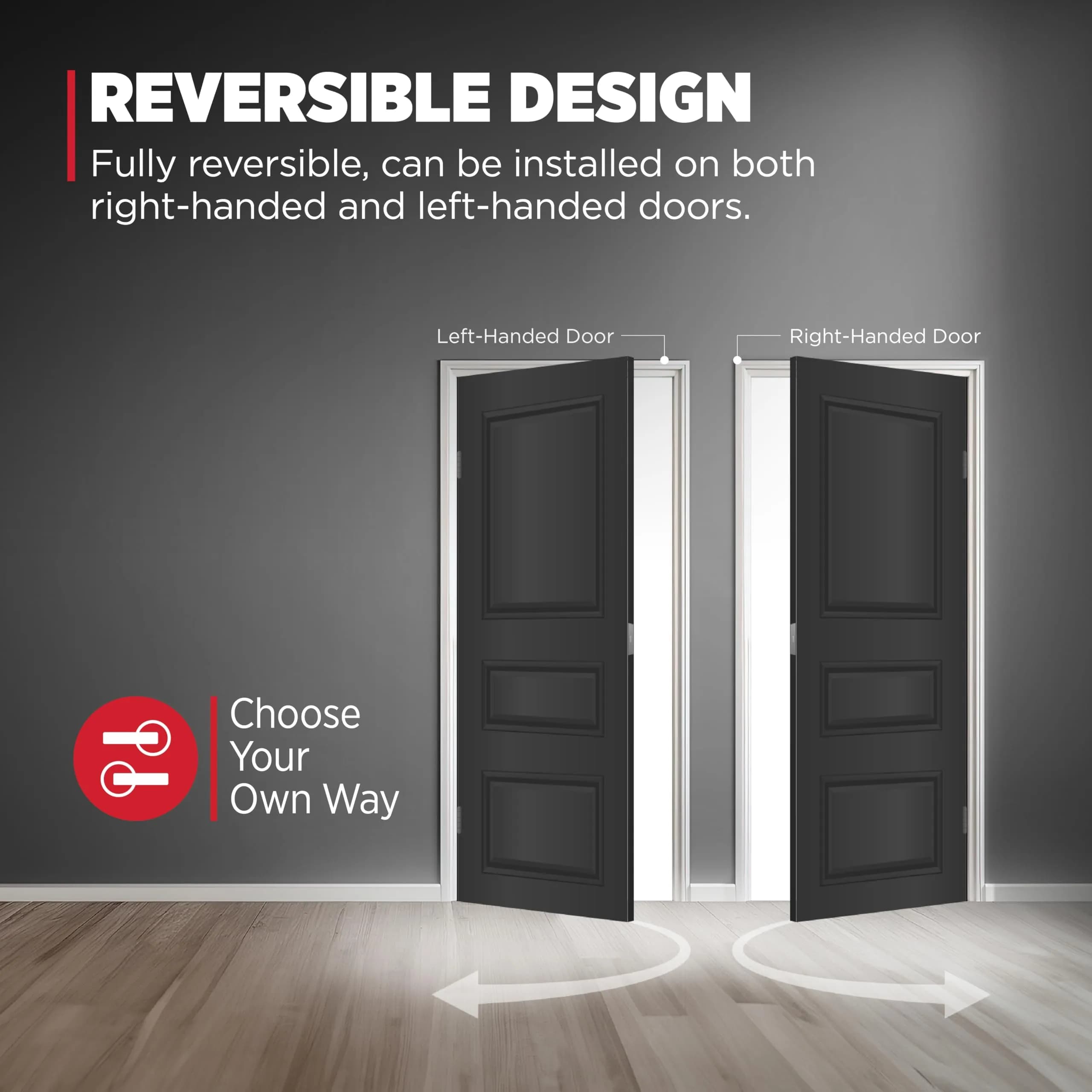 Kwikset San Clemente Entry Handleset with Deadbolt, Matte Black, Reversible Lever | BHMA Grade 1 Certified Security - view 8