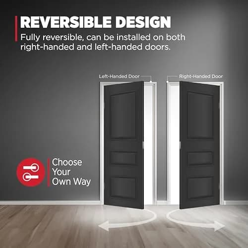 Kwikset San Clemente Entry Handleset with Deadbolt, Matte Black, Reversible Lever | BHMA Grade 1 Certified Security thumbnail 8