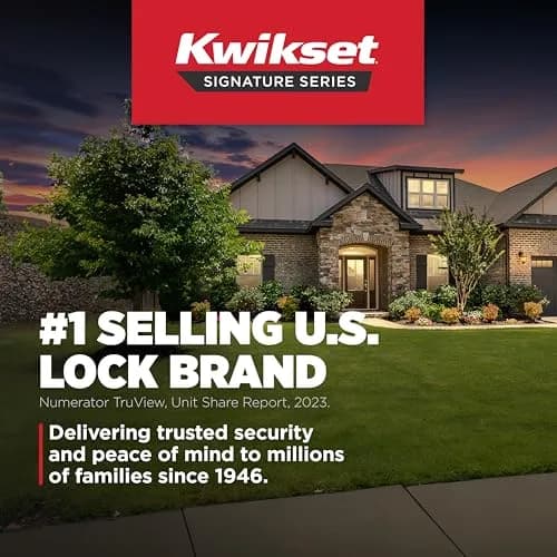 Kwikset San Clemente Entry Handleset with Deadbolt, Matte Black, Reversible Lever | BHMA Grade 1 Certified Security thumbnail 9