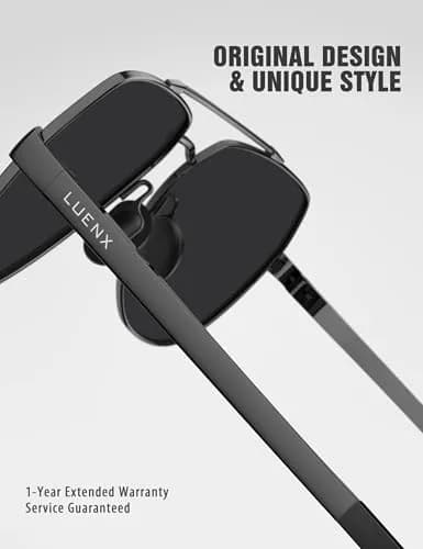 Luenx Aviator Polarized Sunglasses Men Women Classic UV400 Driving | Stylish, Lightweight & Polarized thumbnail 5
