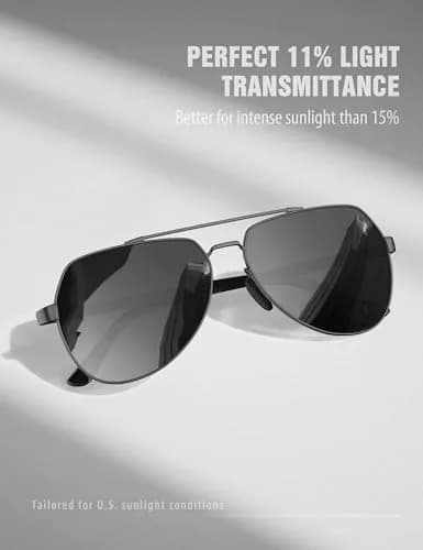Luenx Aviator Polarized Sunglasses Men Women Classic UV400 Driving | Stylish, Lightweight & Polarized thumbnail 3