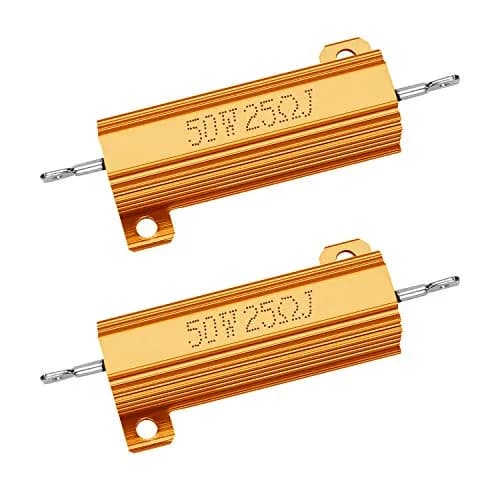 TiToeKi 50W 25 Ohm Aluminum Case Wirewound Resistor Compatible with Nest Hello & Ring Doorbell | Aluminum Heat Dissipation (105 characters) thumbnail 1
