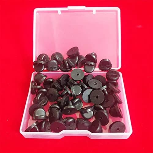 TTSAM Rubber Pin Backings Butterfly Clutch Pin Backs 11mm (0.433 inch) Black, Pack of 50 | Secure Replacement for Lapel Pins thumbnail 5