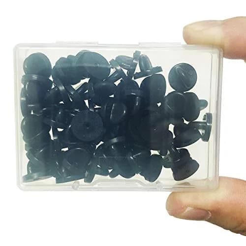 TTSAM Rubber Pin Backings Butterfly Clutch Pin Backs 11mm (0.433 inch) Black, Pack of 50 | Secure Replacement for Lapel Pins thumbnail 7
