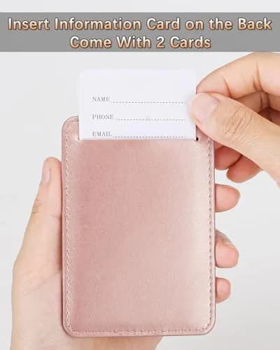 Teskyer Leather Luggage Tags for Suitcases, 3 Pack, Rose Gold | Quick-Attach Spring Ring, Privacy Flap Design thumbnail 3