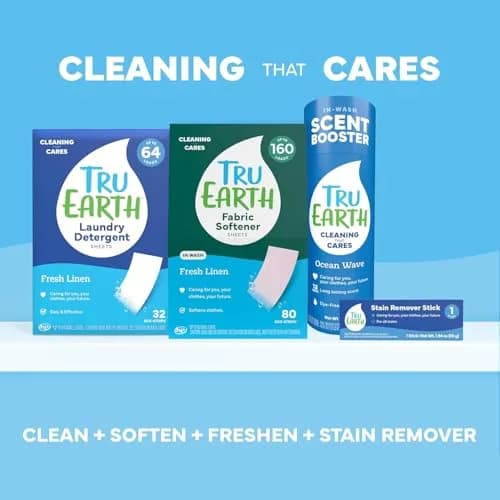 Tru Earth Dry Laundry Detergent Sheets, Fresh Linen, 32 Loads | Eco-Friendly, Compact & Gentle for Sensitive Skin thumbnail 9