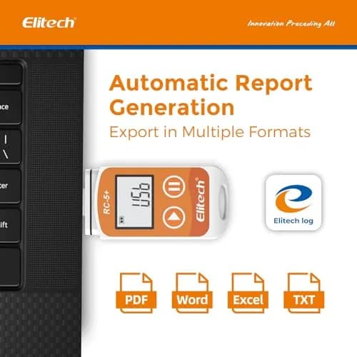 Elitech RC-5+ TE Digital PDF USB Temperature Data Logger 32000 Points | High Accuracy with External Sensor thumbnail 2