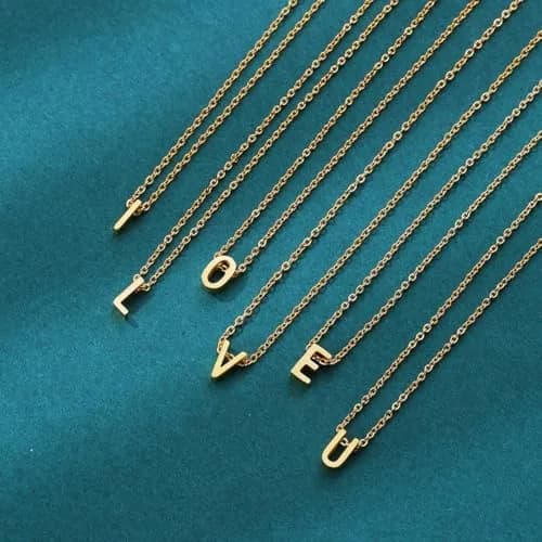 MOMOL Tiny Initial 'N' Necklace 18K Gold Plated Stainless Steel Pendant | Personalized Name Jewelry for Women thumbnail 6