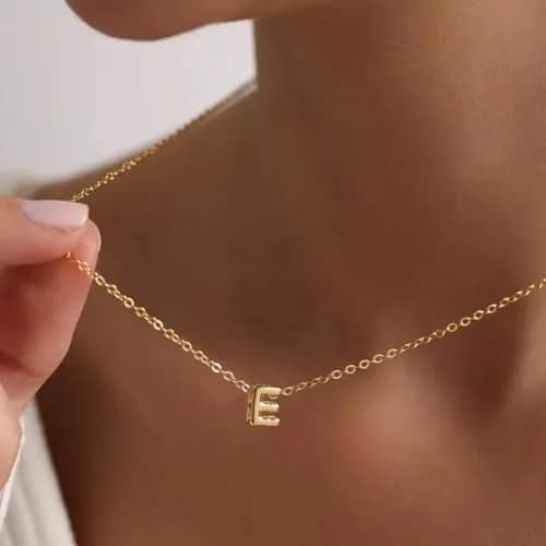 MOMOL Tiny Initial Necklace Gold Plated Small Letter S Necklace | Personalized Name Jewelry for Women thumbnail 4