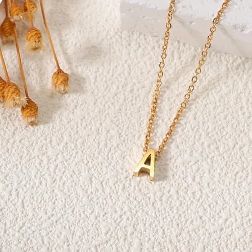 MOMOL Tiny Initial Necklace Gold Plated Small Letter S Necklace | Personalized Name Jewelry for Women thumbnail 5