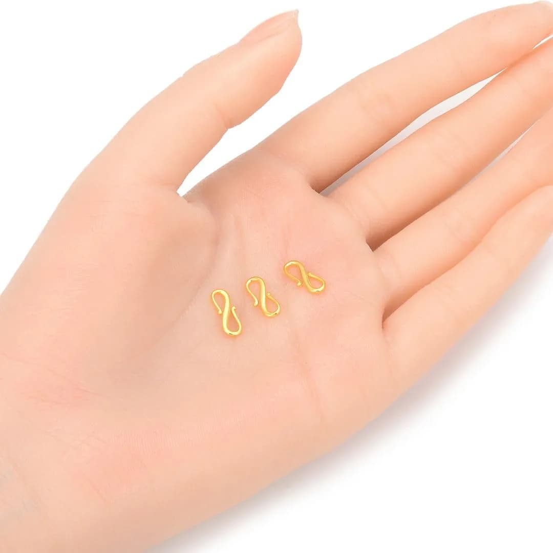 Adabele 18k Gold Plated Sterling Silver S Hook Clasps 12mm (5-Pack) | Hypoallergenic Jewelry Findings - view 2