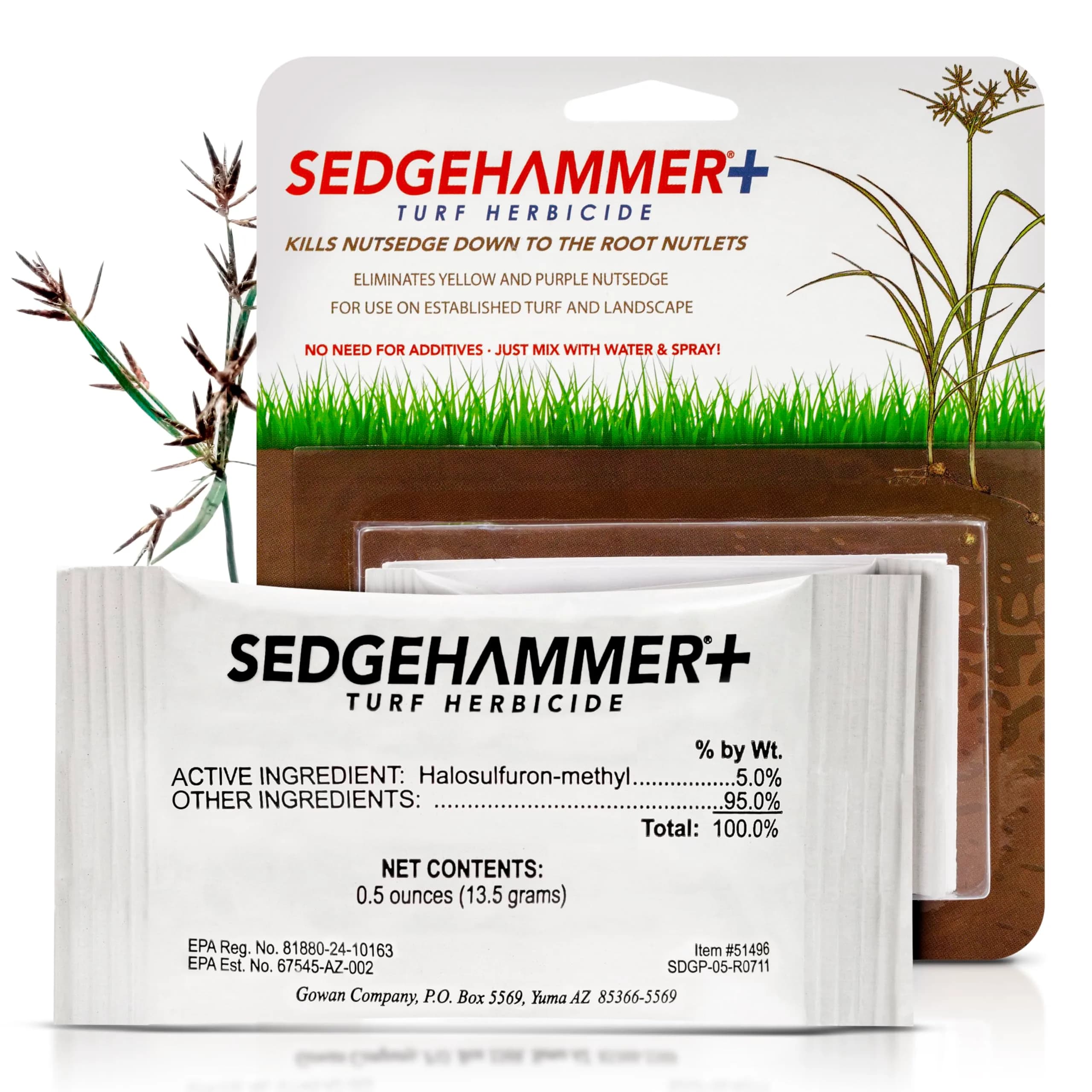 SEDGEHAMMER Sedgehammer Plus Turf Herbicide 13.5g | Nutsedge Killer for Lawns, 12 Pack — Case of 12
