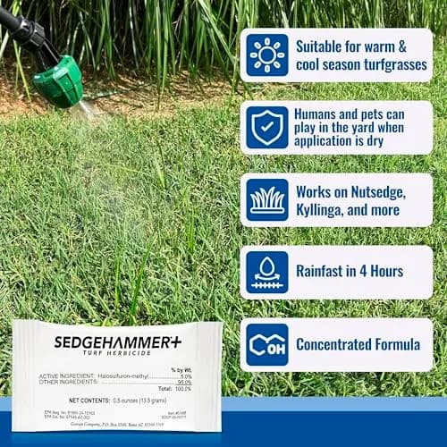 SEDGEHAMMER Sedgehammer Plus Turf Herbicide 13.5g | Nutsedge Killer for Lawns, 12 Pack thumbnail 9