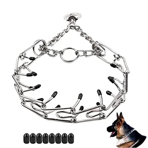 Love Dream Prong Collars for Dogs No Pull Dog Training Collar | Heavy Duty, Adjustable, Rubber Tips (15-23") thumbnail 1