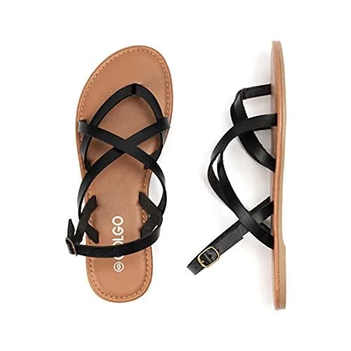Colgo Women's Summer Strappy Flat Sandals 6.5 | Adjustable Casual Gladiator with Open Toe thumbnail 5
