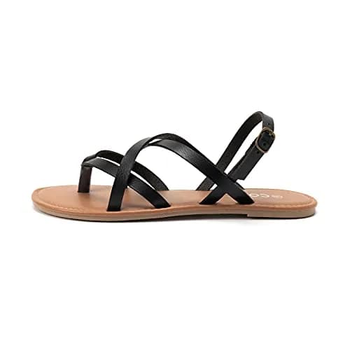 Colgo Women's Summer Strappy Flat Sandals 6.5 | Adjustable Casual Gladiator with Open Toe thumbnail 3