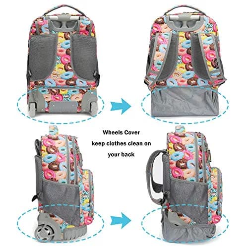 Tilami Rolling Backpack 18.92" (48cm) | Wheeled School & Travel Bag with Laptop Compartment thumbnail 5