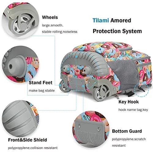 Tilami Rolling Backpack 18.92" (48cm) | Wheeled School & Travel Bag with Laptop Compartment thumbnail 6