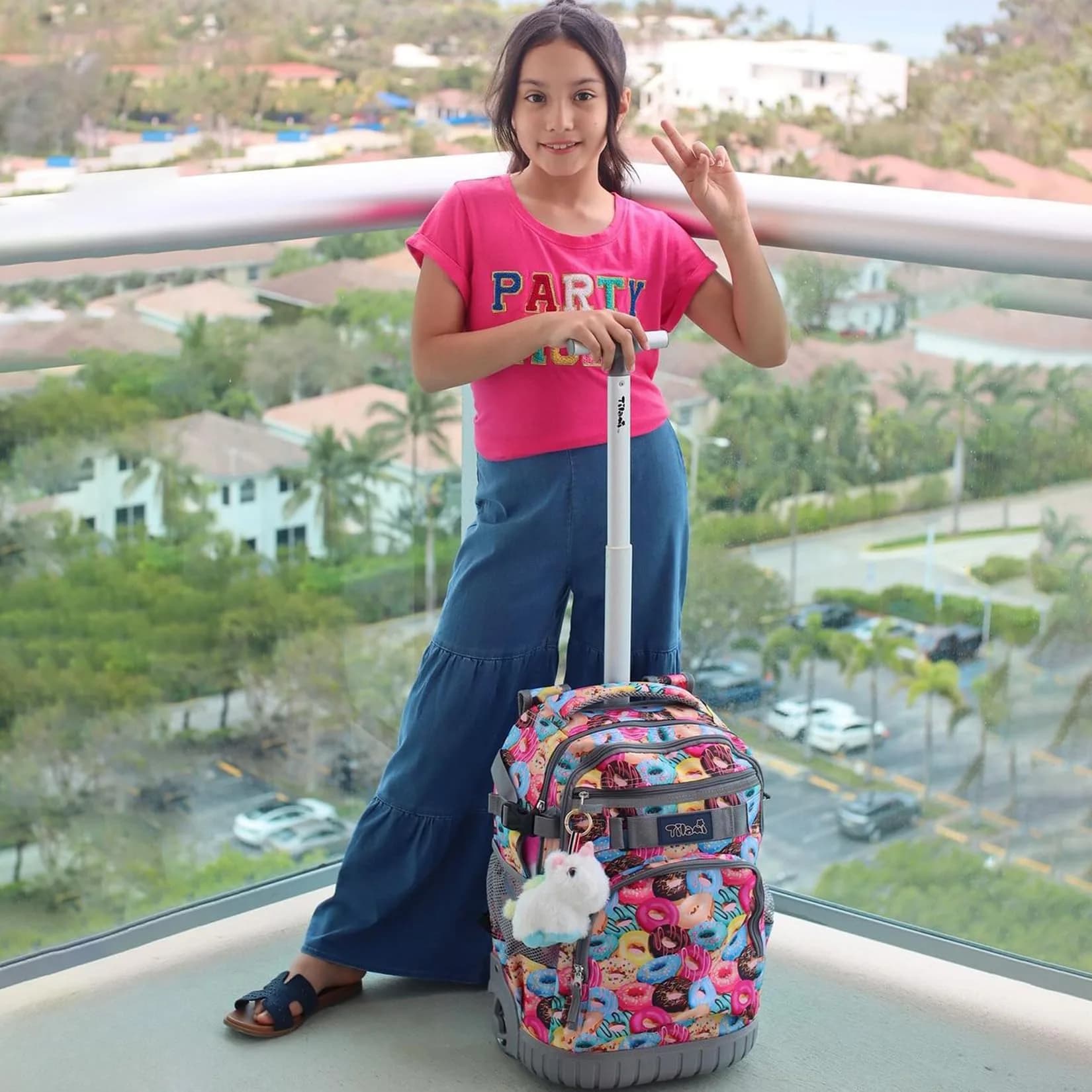 Tilami Rolling Backpack 18.92" (48cm) | Wheeled School & Travel Bag with Laptop Compartment - view 2