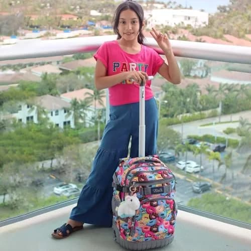 Tilami Rolling Backpack 18.92" (48cm) | Wheeled School & Travel Bag with Laptop Compartment thumbnail 2