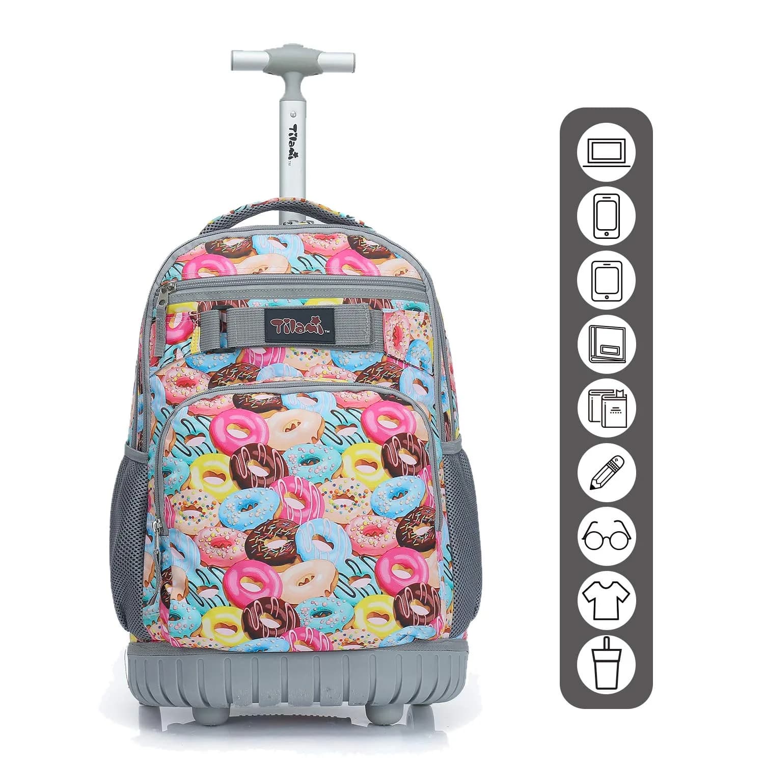 Tilami Rolling Backpack 18.92" (48cm) | Wheeled School & Travel Bag with Laptop Compartment - view 3