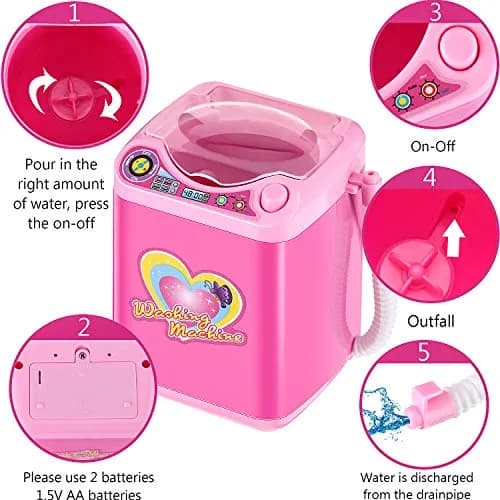 Hsei Mini Washing Machine for Makeup Brushes & Sponges | Portable, Electric, Travel-Friendly thumbnail 4
