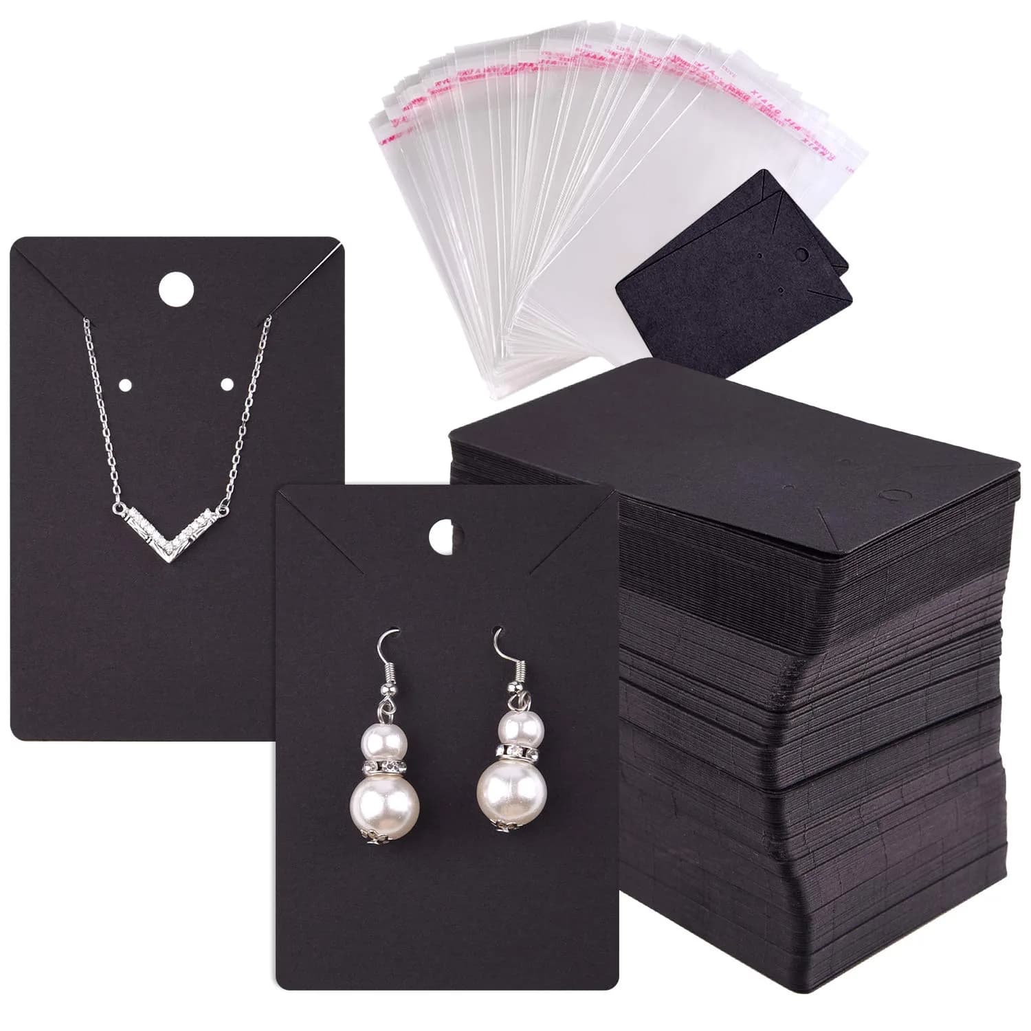 TUPARKA 120 Pcs Earring Display Card, Kraft Paper Tags for DIY Jewelry, 3.5 x 2 Inches