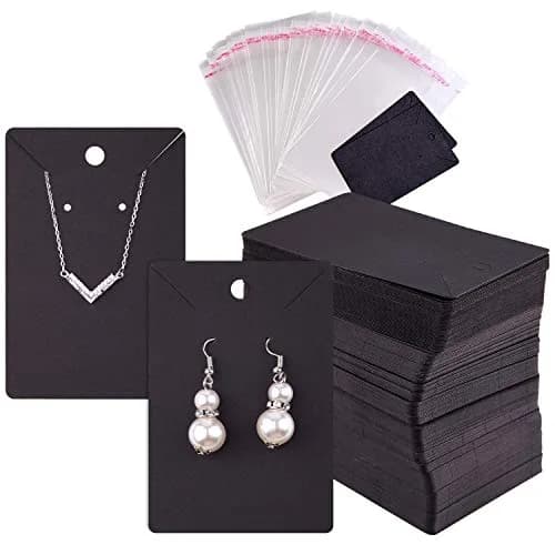 TUPARKA 120 Pcs Earring Display Card, Kraft Paper Tags for DIY Jewelry, 3.5 x 2 Inches thumbnail 1