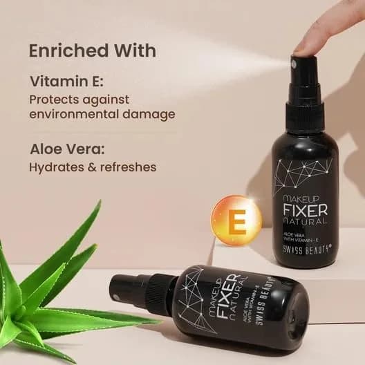 Swiss Beauty Natural Makeup Fixer Spray with Aloe Vera & Vitamin E, 70ml (2.37 Fl Oz) | Sets Makeup All Day thumbnail 4