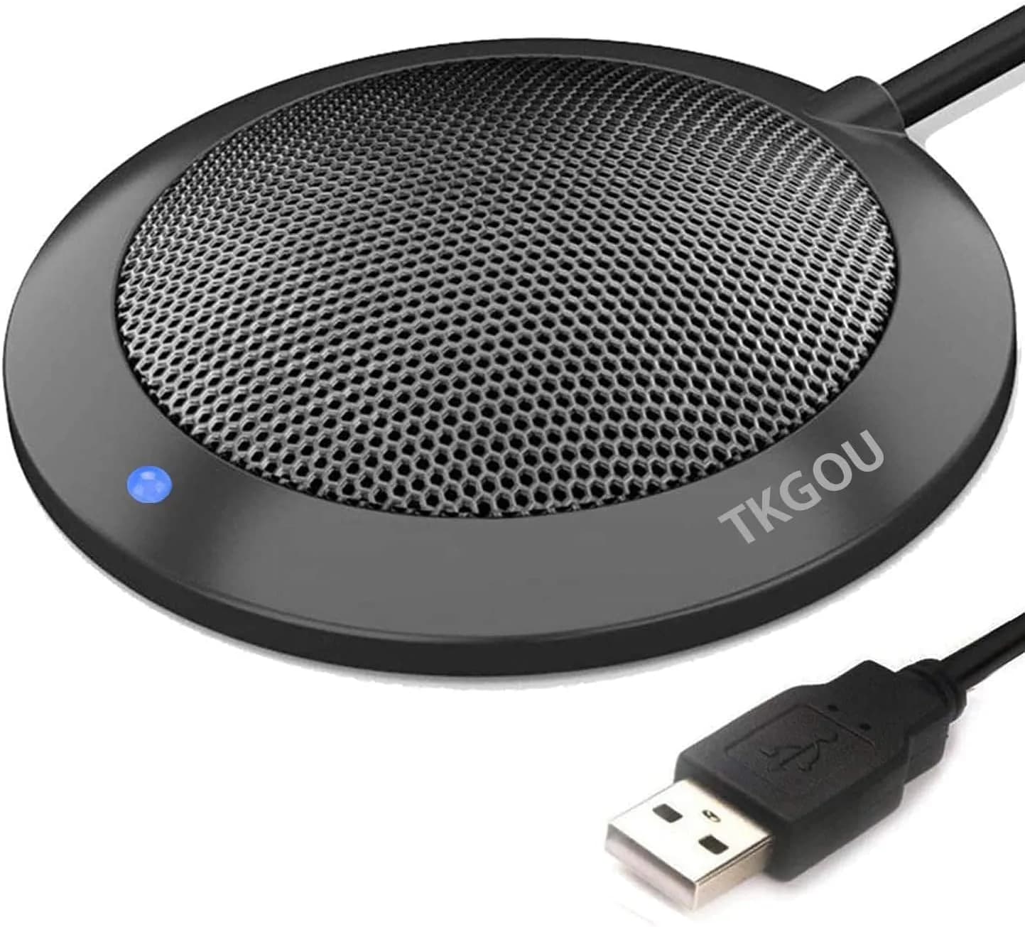 TKGOU Conference USB Microphone | Omnidirectional Desktop Mic with LED Indicator for Online Meetings