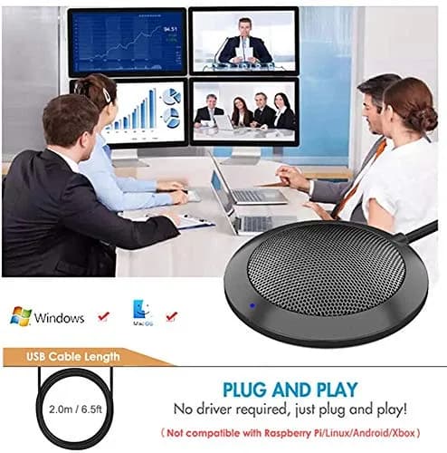 TKGOU Conference USB Microphone | Omnidirectional Desktop Mic with LED Indicator for Online Meetings thumbnail 5