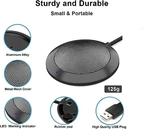 TKGOU Conference USB Microphone | Omnidirectional Desktop Mic with LED Indicator for Online Meetings thumbnail 6