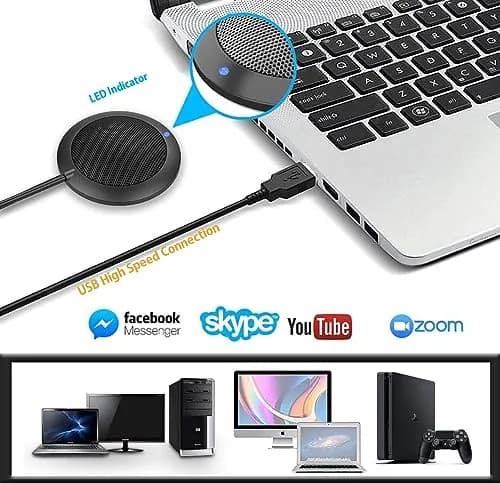TKGOU Conference USB Microphone | Omnidirectional Desktop Mic with LED Indicator for Online Meetings thumbnail 2