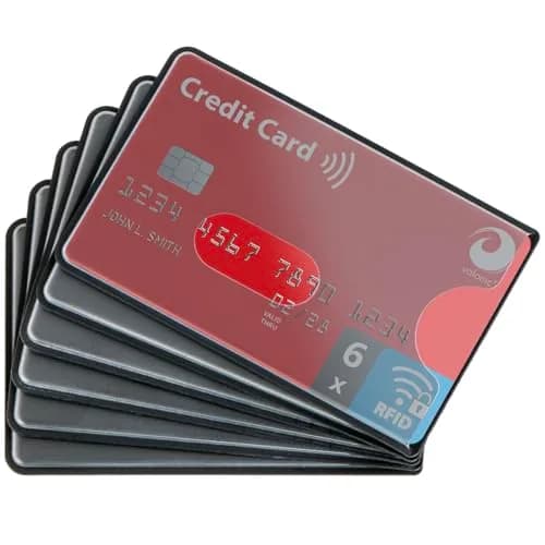 Valonic RFID Blocking Sleeves Set of 6 | Transparent Front, Credit Card Protector for Wallet - Anti-Theft & Signal Vault (70-120c) thumbnail 1