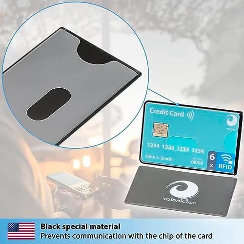 Valonic RFID Blocking Sleeves Set of 6 | Transparent Front, Credit Card Protector for Wallet - Anti-Theft & Signal Vault (70-120c) thumbnail 8