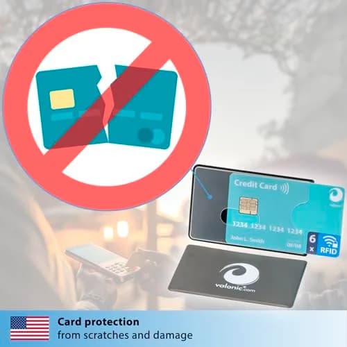 Valonic RFID Blocking Sleeves Set of 6 | Transparent Front, Credit Card Protector for Wallet - Anti-Theft & Signal Vault (70-120c) thumbnail 9