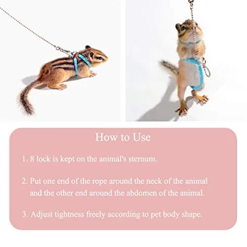 Wontee Adjustable Leash Harness with Bell for Small Animals | Soft Nylon & Metal, Pink, 6-15cm Neck thumbnail 6