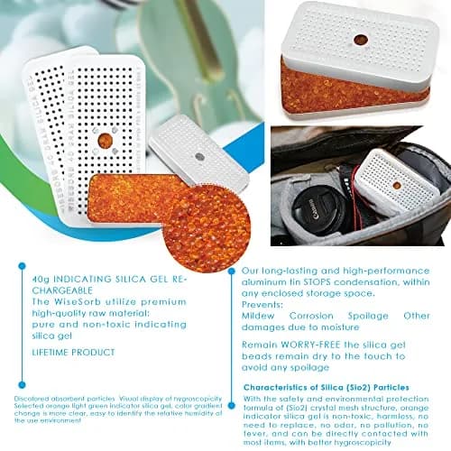 Wisesorb Silica Gel Canister 5 Pack | Reusable Moisture Absorber for Car, Closet, Gun Safe thumbnail 7