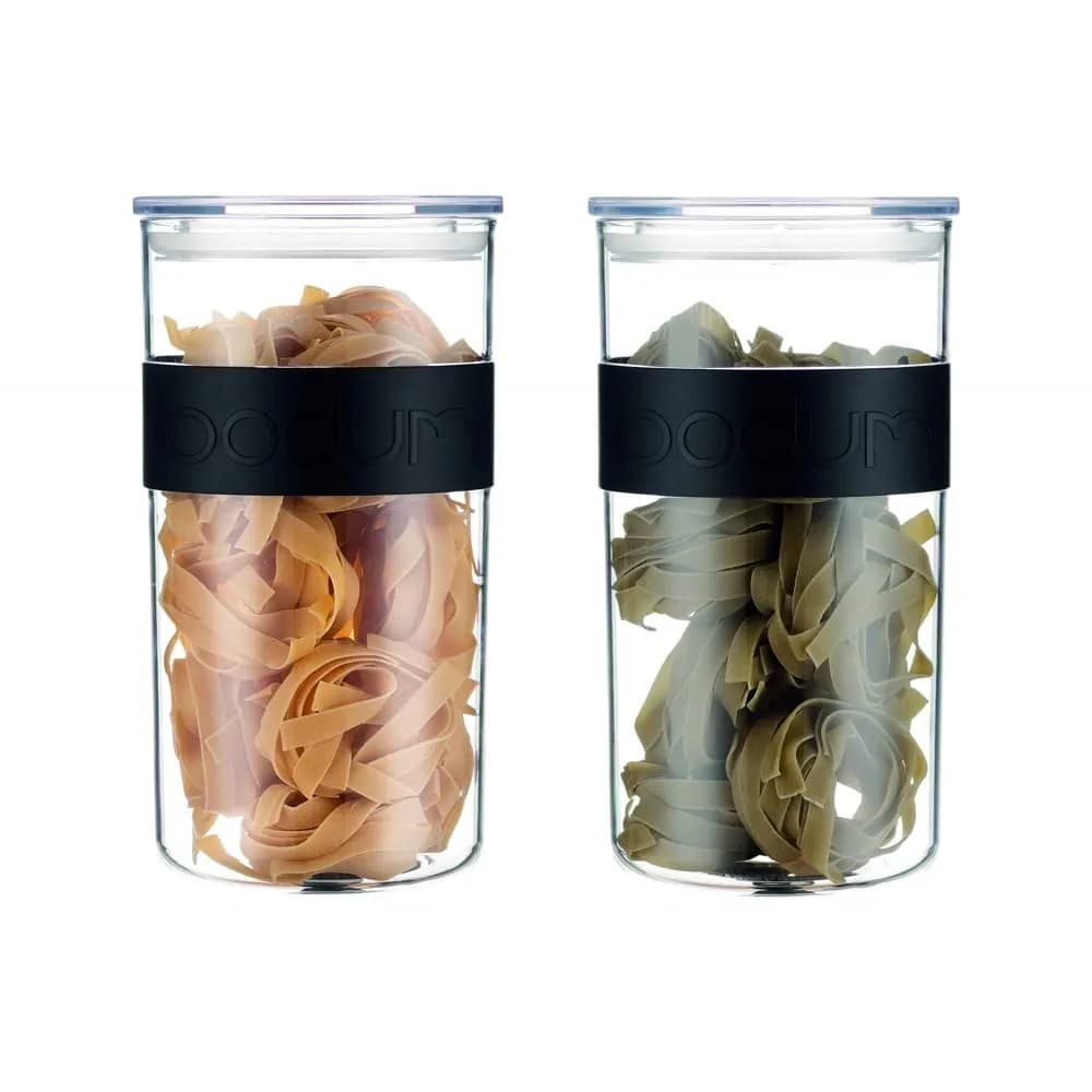 Bodum Presso Airtight Food Storage Jar Black 2L (67.6 oz) | BPA-Free Plastic for Pantry & Fridge - view 2