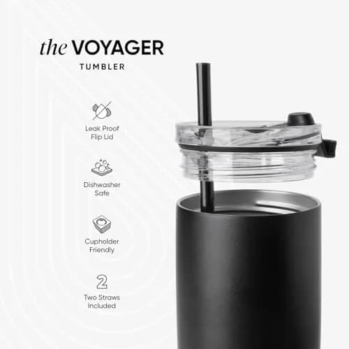 Simple Modern Voyager Insulated Travel Coffee Mug with Flip Lid | 16oz (473ml) | White thumbnail 3