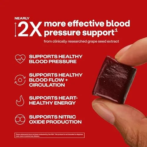 HumanN SuperBeets Heart Chews Pomegranate Berry 60 Ct | Clinically Studied Grape Seed Extract for Blood Pressure Support thumbnail 2