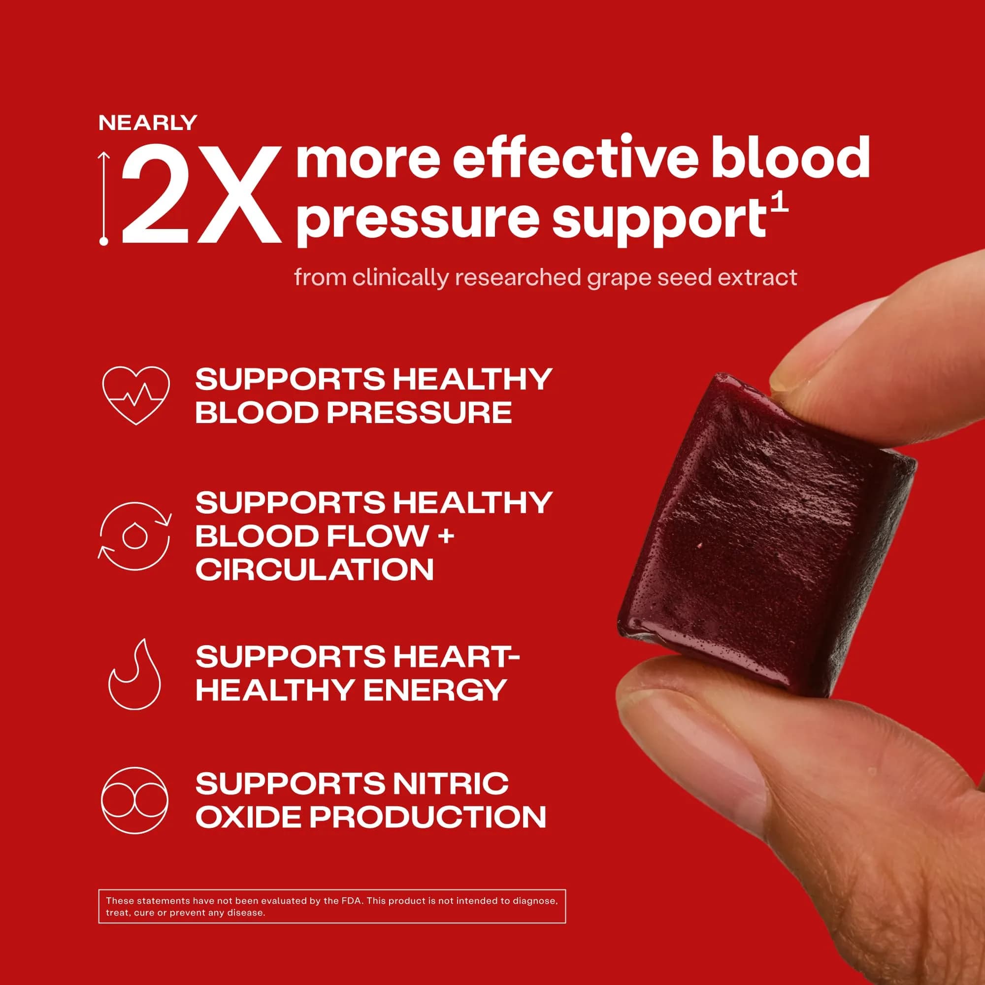 HumanN SuperBeets Heart Chews Pomegranate Berry 60 Ct | Clinically Studied Grape Seed Extract for Blood Pressure Support - view 2